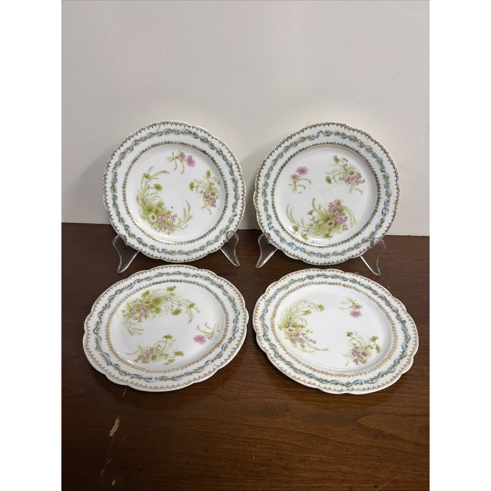 Vintage Imperial Crown China Austria Decorative Plates 6 Inch Floral Gold Trim 4